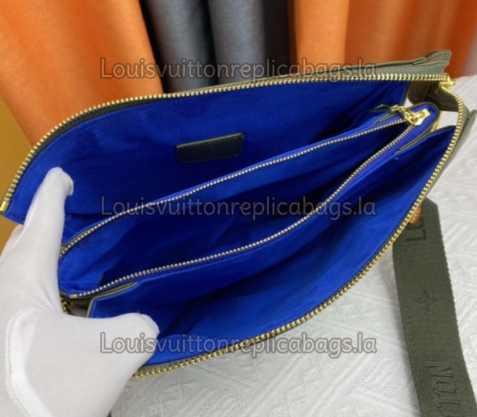 Louis Vuitton Coussin PM Bag In Khaki With Jacquard Strap