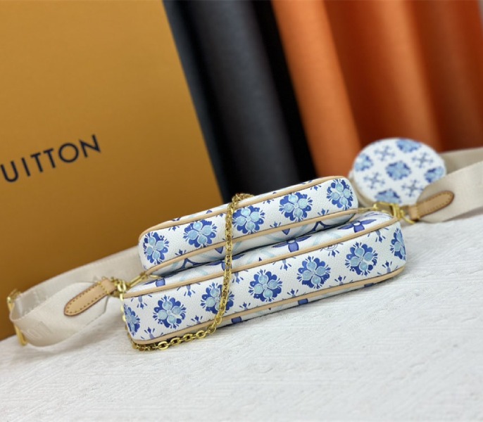 Louis Vuitton LV By The Pool Monogram Tiles Canvas Multi Pochette Accessoires In Lagoon Blue