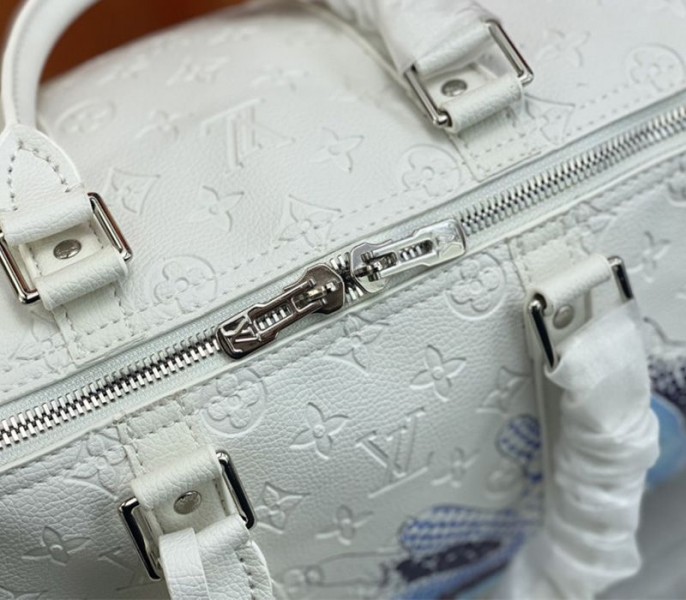 Louis Vuitton X YK Bandouliere Keepall 50 Travel Bag In White