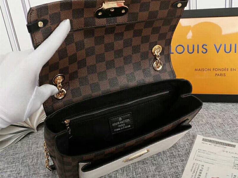 Louis Vuitton Damier Ebene Canvas Vavin PM Bag In Cream