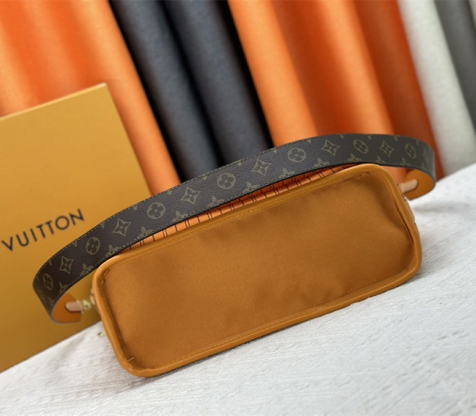 Louis Vuitton Neverfull Bandouliere Inside Out MM Tote In Monogram Canvas And Jaune Safran Textile