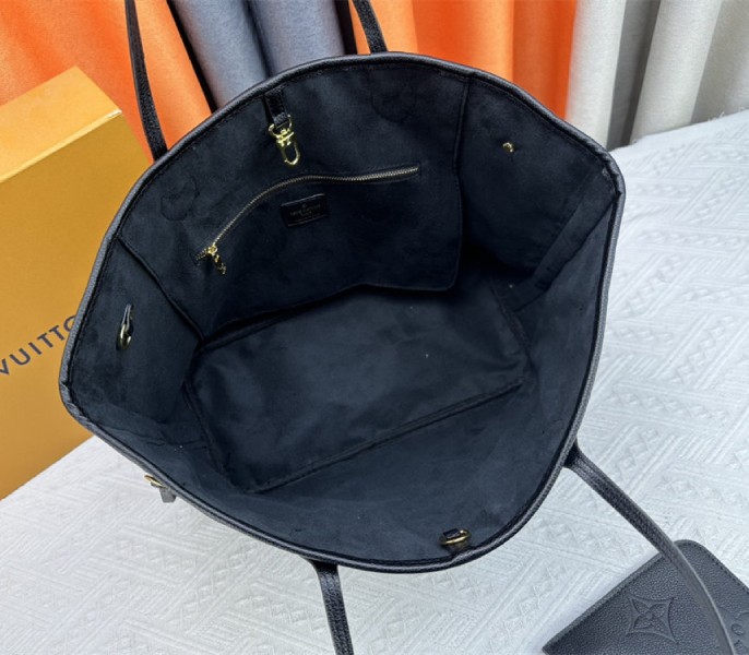 Louis Vuitton X TM Monogram Empreinte Neverfull MM In Black With Style 1