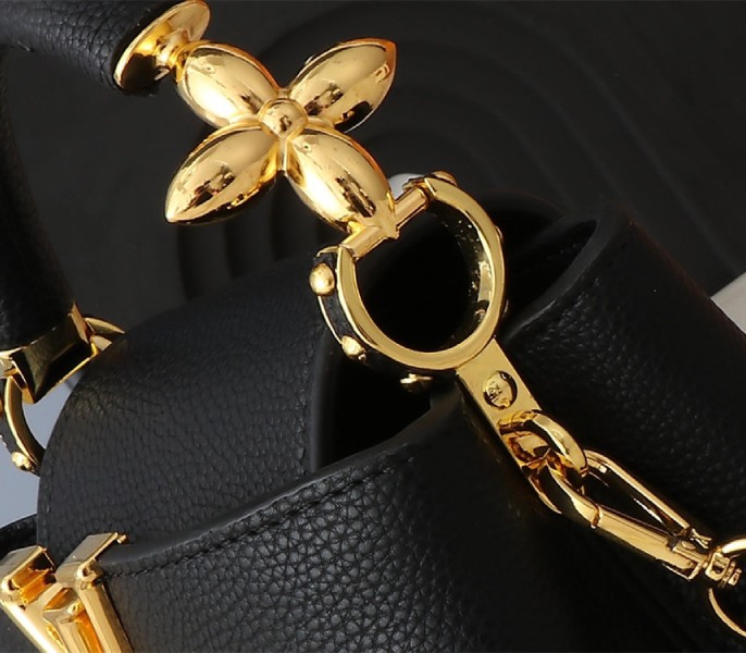 Louis Vuitton Capucines Mini Capucines Handbag In Black