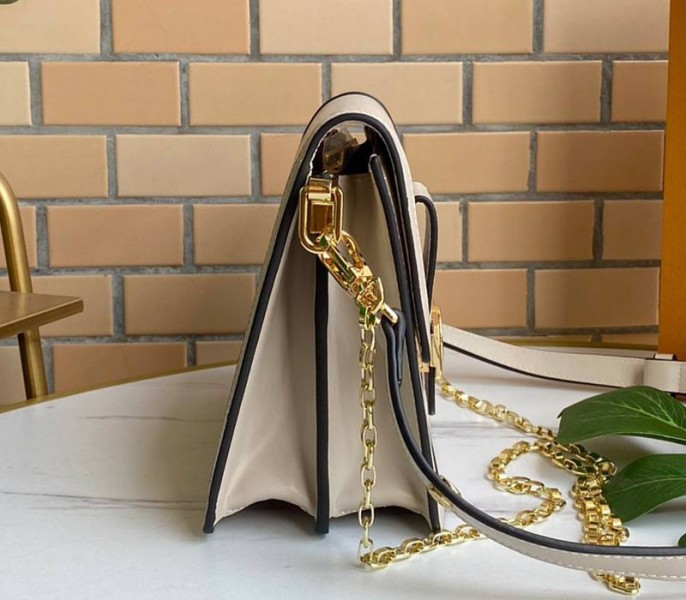 Louis Vuitton Dauphine Lugano MM Bag In Galet Gray