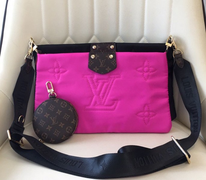 Louis Vuitton Econyl Regenerated Nylon Maxi Multi Pochette Accessoires In Black And Fuchsia