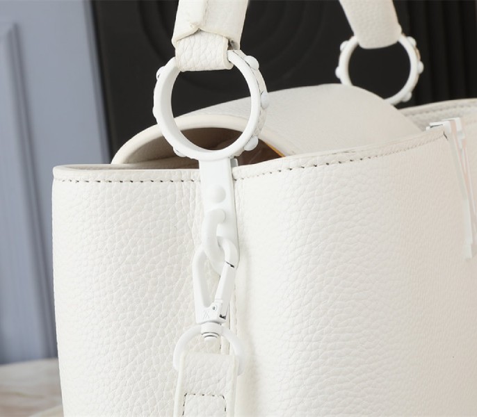 Louis Vuitton Capucines East-West MM Handbag In All Optic White
