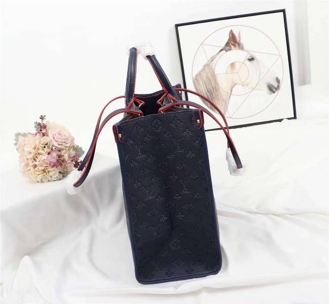 Louis Vuitton Monogram Empreinte Giant Onthego GM Tote In Navy Blue