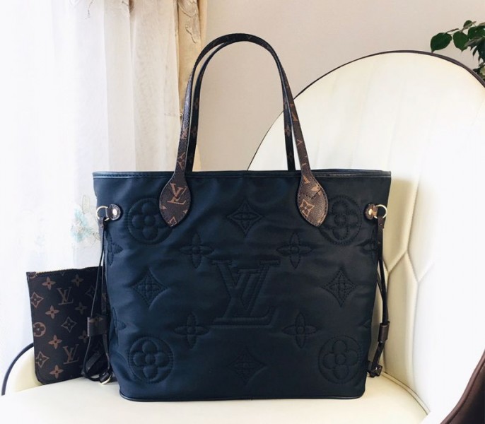Louis Vuitton Econyl Regenerated Nylon Neverfull MM Tote In Black