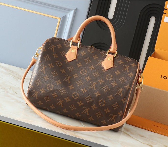 Louis Vuitton Monogram Canvas Soft Speedy 30 Crafty Handbag In Red
