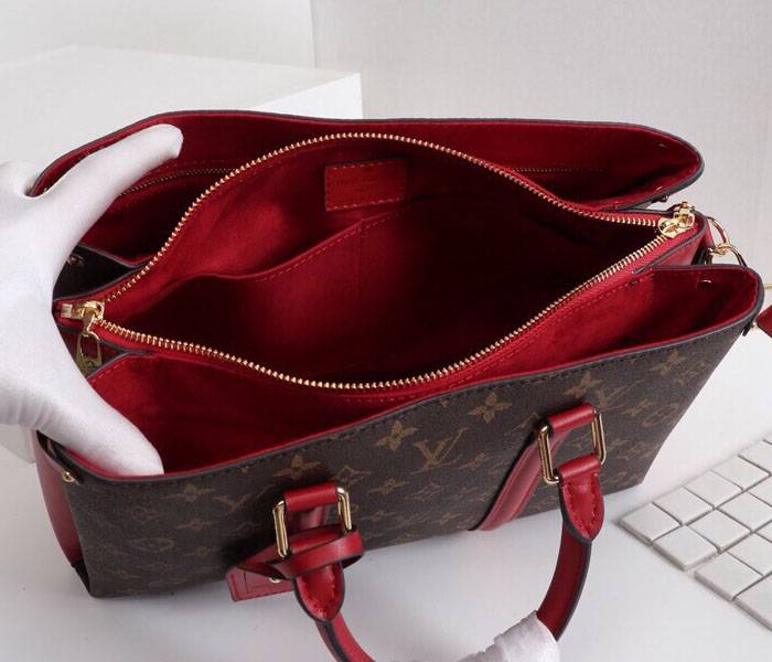 Louis Vuitton Monogram Canvas Soufflot MM Bag In Cerise Red