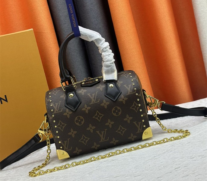 Louis Vuitton Monogram Canvas Cruise 2025 Speedy 20 Trunk Bag In Black
