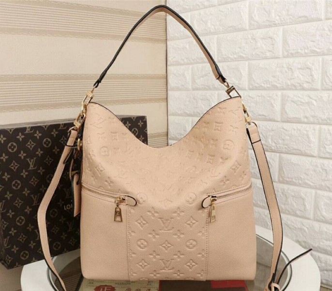 Louis Vuitton Monogram Empreinte Melie Hobo In Beige