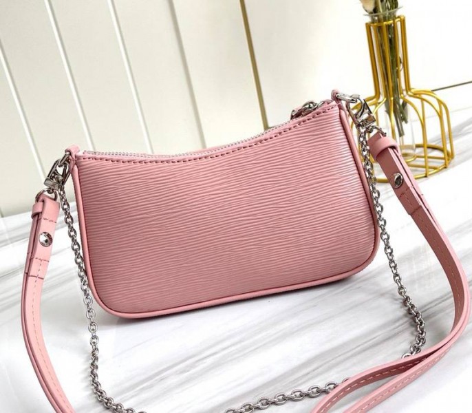 Louis Vuitton Epi Leather Easy Pouch On Strap In Rose Ballerine Pink