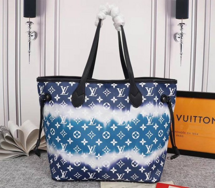 Louis Vuitton Seasonal Escale Neverfull MM Tote In Blue