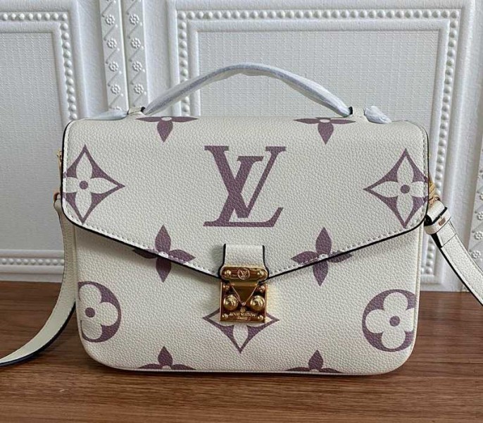 Louis Vuitton Bicolor Monogram Empreinte Metis Bag In Cream And Bois De Rose Pink