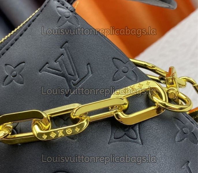 Louis Vuitton Coussin MM Bag In Black With Jacquard Strap