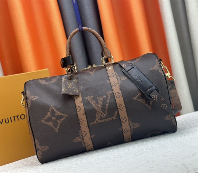 Louis Vuitton Monogram Giant And Monogram Reverse Canvas Keepall Bandouliere 45