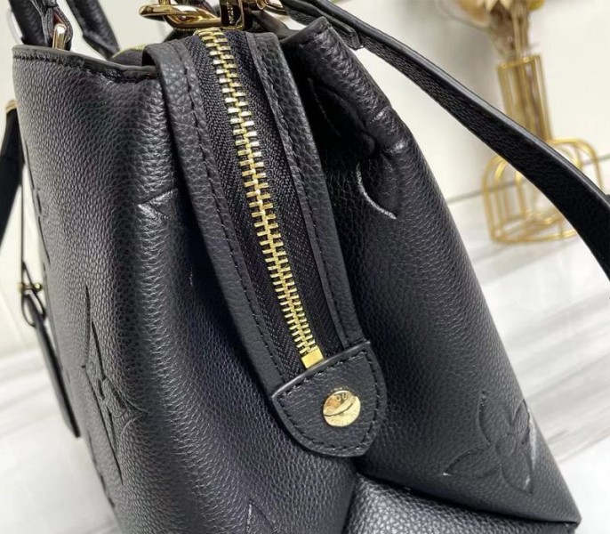 Louis Vuitton Monogram Empreinte Leather Petit Palais Handbag In Black