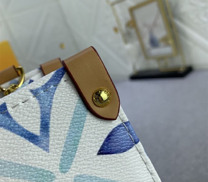 Louis Vuitton LV By The Pool Monogram Tiles Canvas Onthego PM Tote In Lagoon Blue