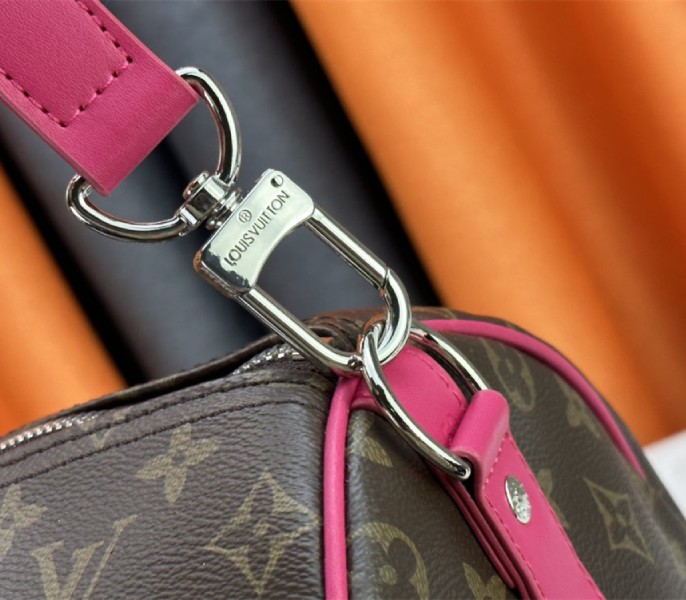 Louis Vuitton Monogram Macassar Canvas Keepall Bandouliere 50 In Pondichery Pink