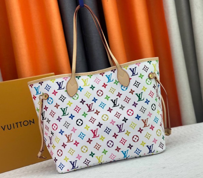 X TM Multicolored Neverfull MM In White
