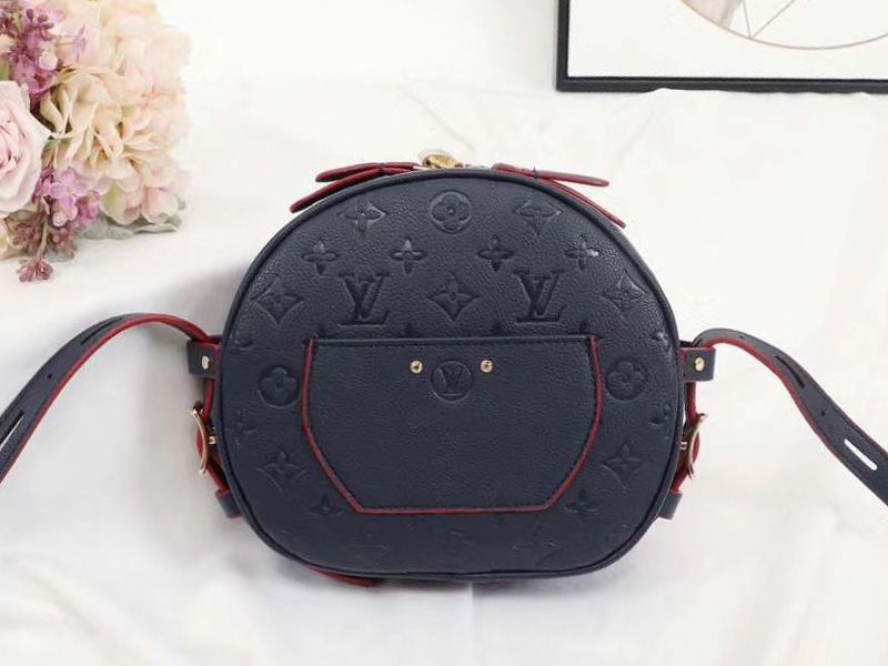 Louis Vuitton Monogram Empreinte Boite Chapeau Souple MM Bag In Navy Blue
