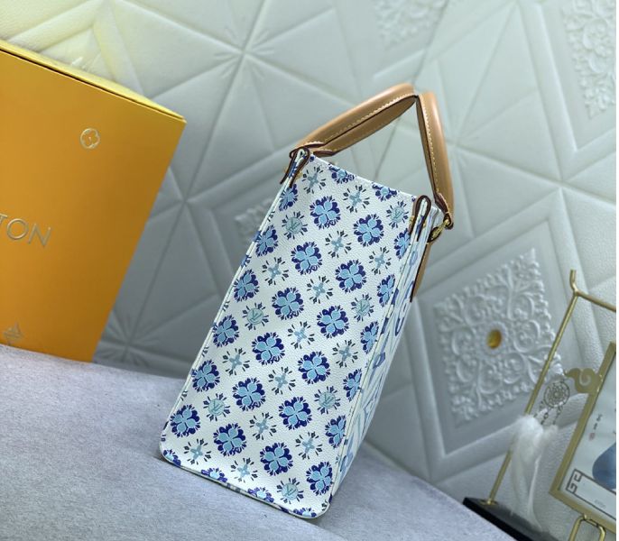 Louis Vuitton LV By The Pool Monogram Tiles Canvas Onthego MM Tote In Lagoon Blue