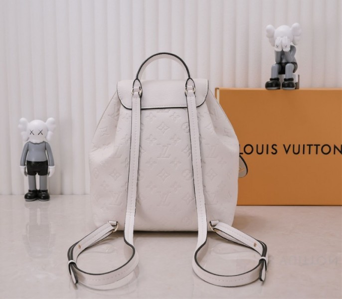 Louis Vuitton Monogram Empreinte Leather Montsouris PM Backpack In White