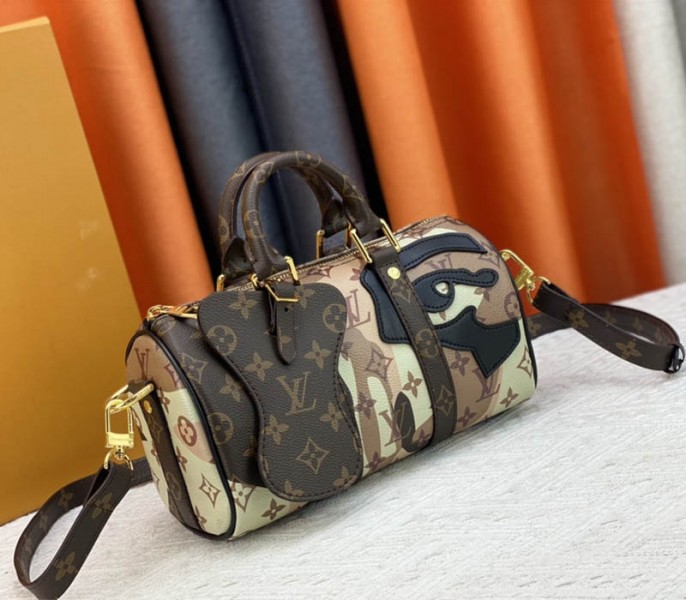 Louis Vuitton J Hope X Keepall Bandouliere 25 Brown Travel Bag In Two Eyes Patches