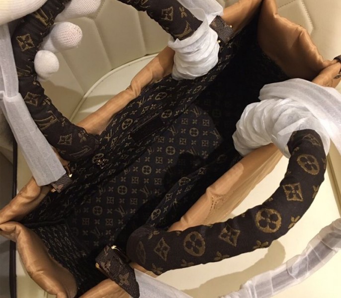 Louis Vuitton Econyl Regenerated Nylon Onthego GM Tote In Beige