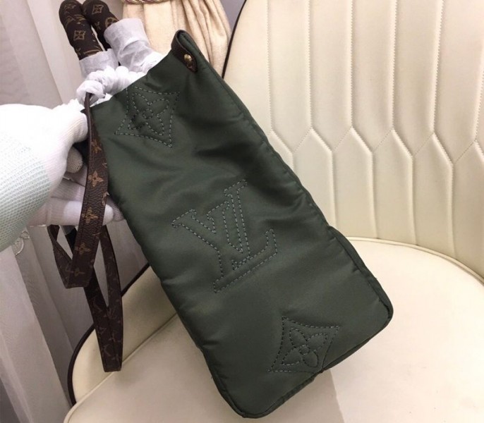 Louis Vuitton Econyl Regenerated Nylon Onthego GM Tote In Khaki Green