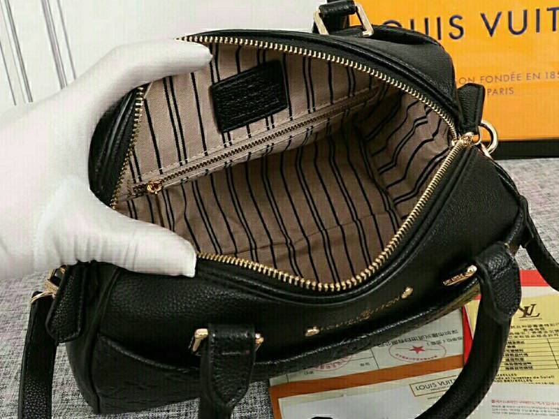 Louis Vuitton Monogram Empreinte Speedy Bandouliere 25 Handbag In Black