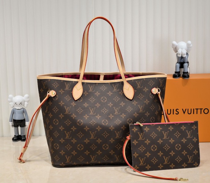 Louis Vuitton Monogram Canvas Neverfull MM Tote In Red