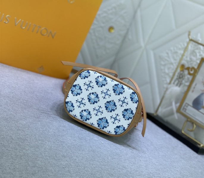 Louis Vuitton LV By The Pool Monogram Tiles Canvas Nano Noe Bag In Lagoon Blue