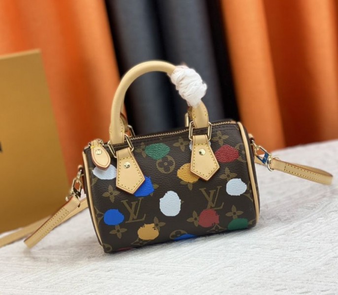 Louis Vuitton X YK Monogram Canvas Nano Speedy Handbag