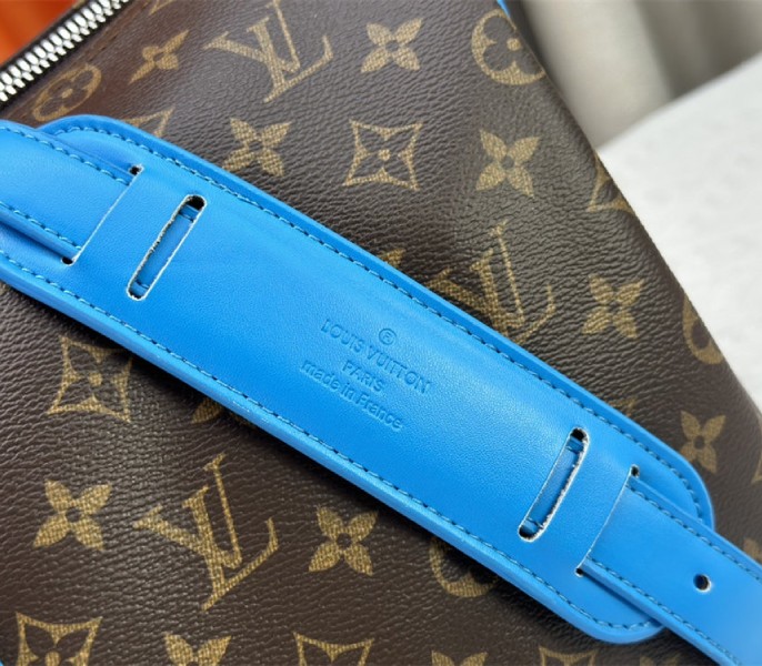 Louis Vuitton Monogram Macassar Canvas Keepall Bandouliere 50 In Gaston Blue