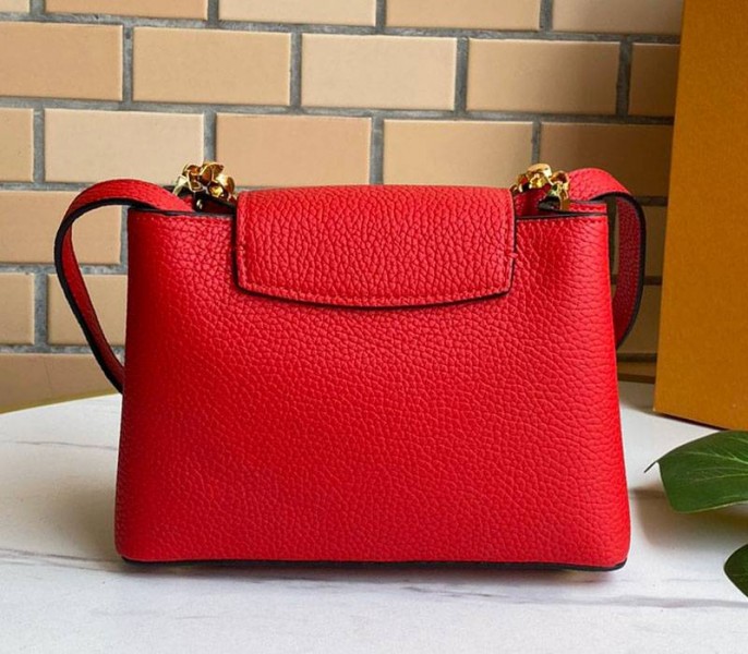 Louis Vuitton Capucines Mini Chain Bag In Red