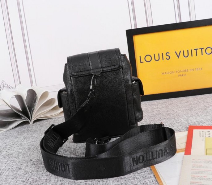 Louis Vuitton Taurillon Leather Christopher XS Backpack In Black