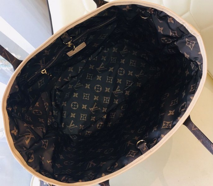 Louis Vuitton Econyl Regenerated Nylon Neverfull MM Tote In Cream