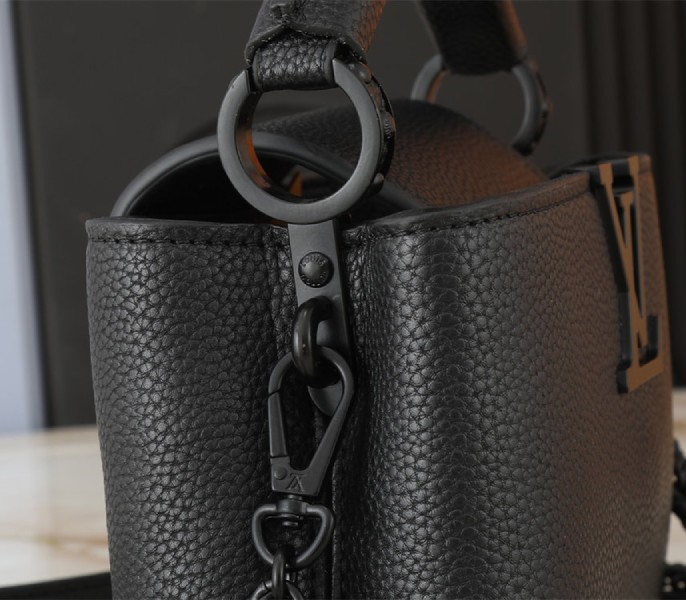 Louis Vuitton Capucines East-West Mini Handbag In All Black