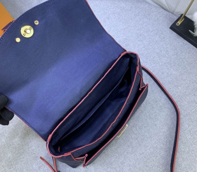 Louis Vuitton Monogram Empreinte Leather Blanche BB Handbag In Navy Blue