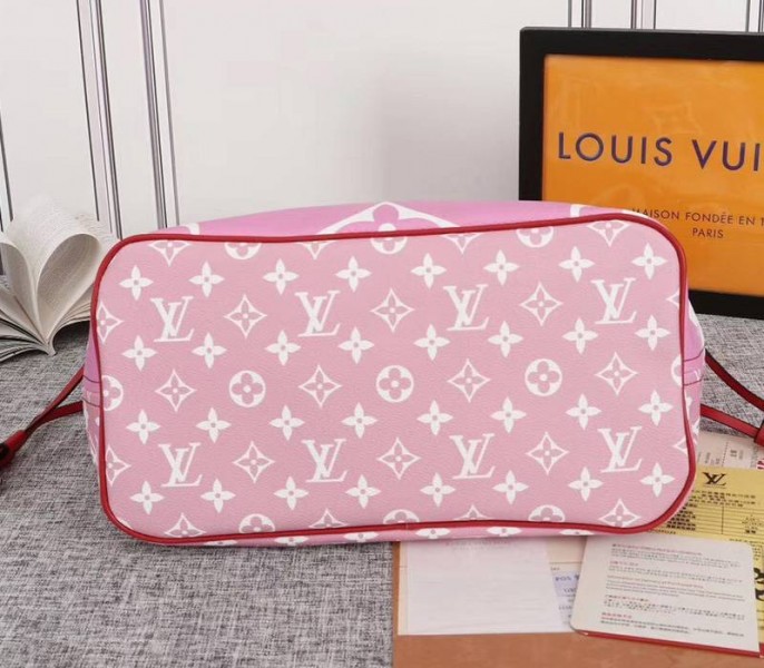 Louis Vuitton Seasonal Escale Neverfull MM Tote In Rouge Red