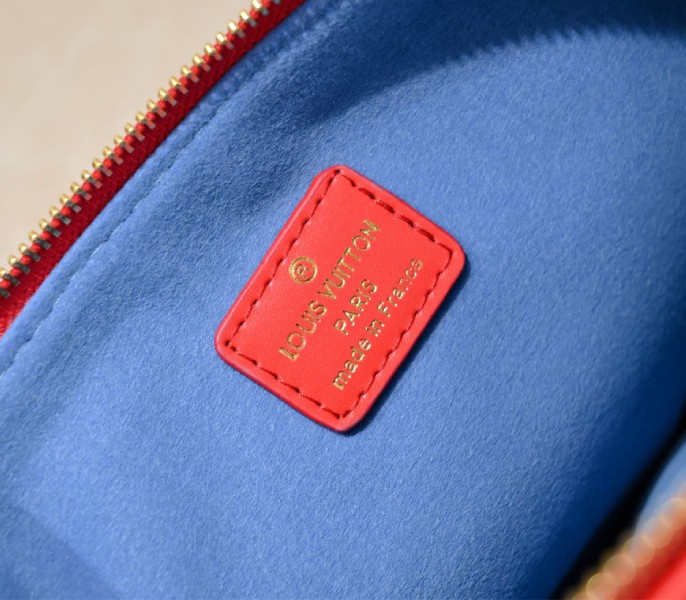 Louis Vuitton Coussin PM Bag In Neon Red With Jacquard Strap