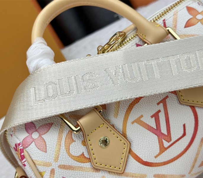 Louis Vuitton LV By The Pool Monogram Tiles Canvas Speedy Bandouliere 20 Bag In Coral