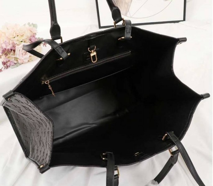 Louis Vuitton Monogram Empreinte Onthego GM Tote In Black