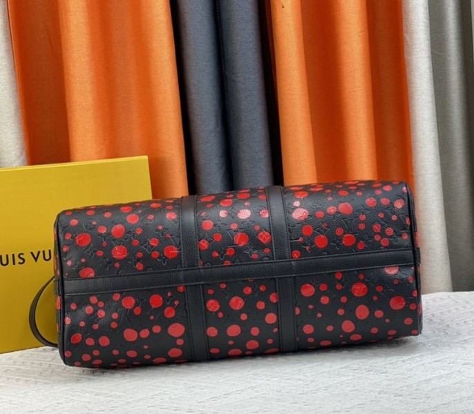 Louis Vuitton X YK Bandouliere Keepall 50 Travel Bag In Red Infinity Dots