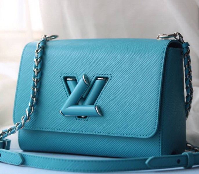 Louis Vuitton Epi Leather Twist MM Bag In Celestial Blue