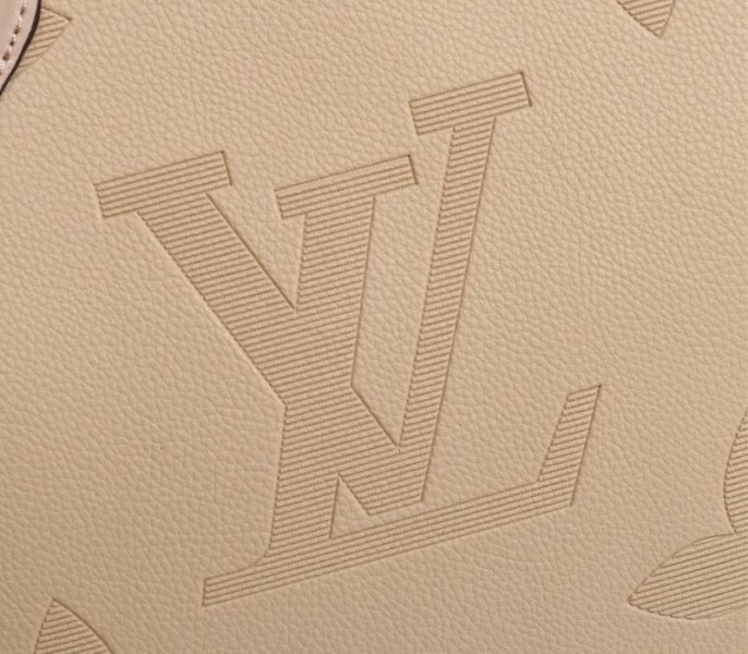 Louis Vuitton Monogram Empreinte Giant Onthego MM Bag In Beige