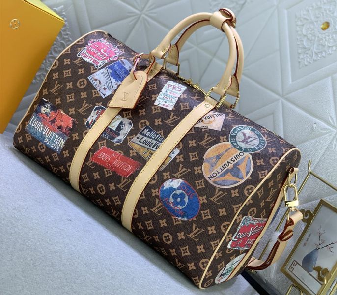 Louis Vuitton Flight Mode Monogram Canvas Keepall Bandouliere 45 Travel Bag