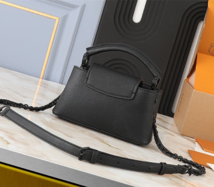 Louis Vuitton Capucines East-West Mini Handbag In All Black